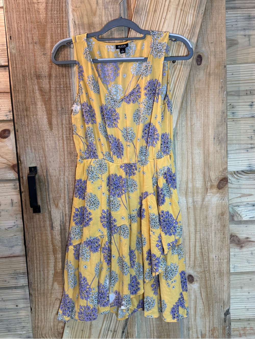 a.n.a Yellow and Lavender Floral Sleeveless Dress